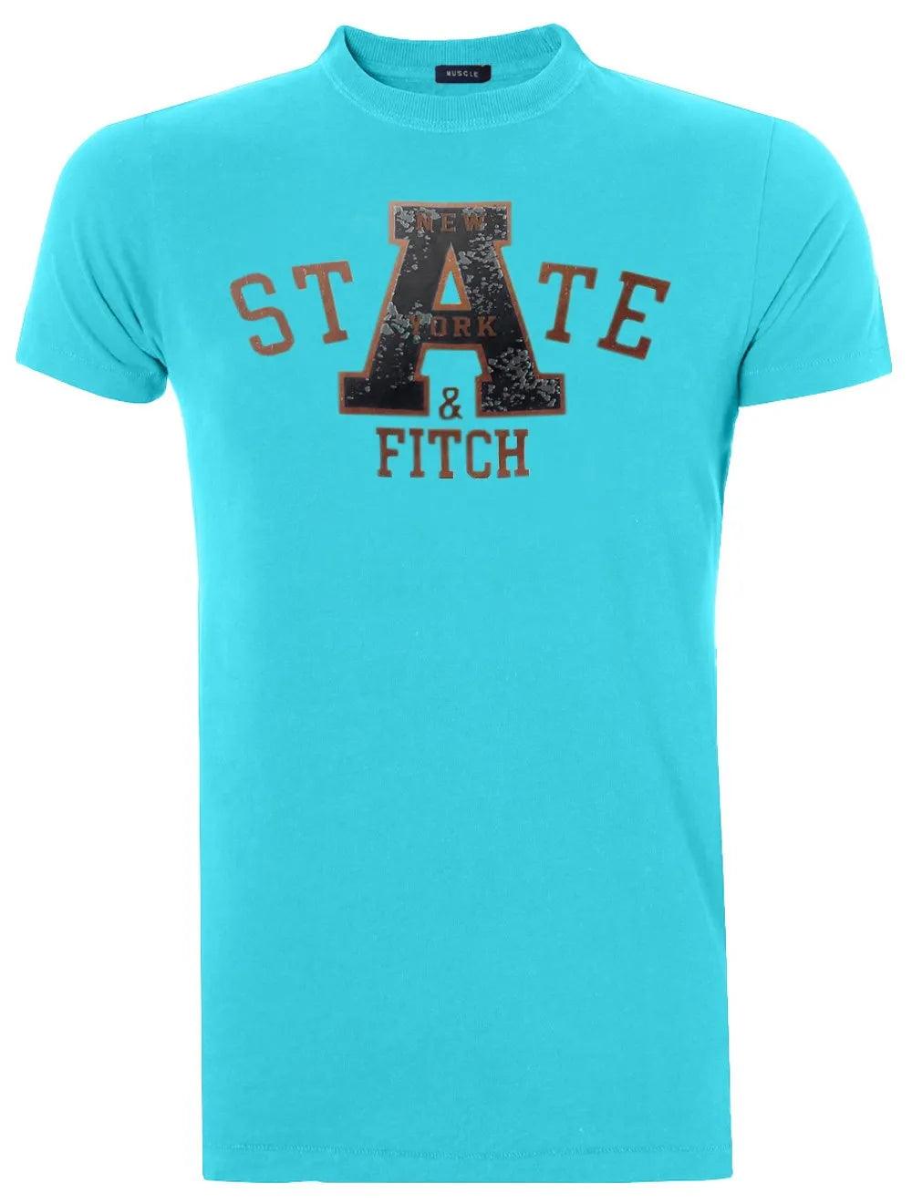 Camiseta Masculina Muscle A State New York Azul Claro - A&Fitch