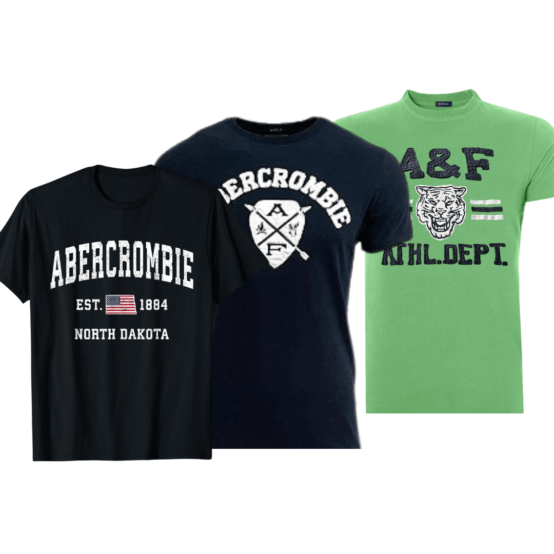 Kit 3 Camisetas Logo Variada Abercrombie & Fitch - A&Fitch
